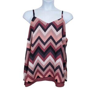 Torrid Womens Sophie Chevron Chiffon Layered Swing Cami Tank Top Size 2X NWT